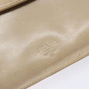 PRADA Chain Shoulder Bag Leather plastic Beige Silver Auth 137752-19