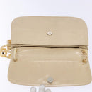 PRADA Chain Shoulder Bag Leather plastic Beige Silver Auth 137752-9