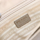 PRADA Chain Shoulder Bag Leather plastic Beige Silver Auth 137752-20