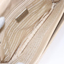 PRADA Chain Shoulder Bag Leather plastic Beige Silver Auth 137752-10