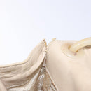 PRADA Chain Shoulder Bag Leather plastic Beige Silver Auth 137752-11