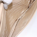 PRADA Chain Shoulder Bag Leather plastic Beige Silver Auth 137752-24