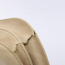 PRADA Chain Shoulder Bag Leather plastic Beige Silver Auth 137752-8