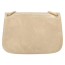 PRADA Chain Shoulder Bag Leather plastic Beige Silver Auth 137752-2