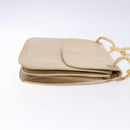 PRADA Chain Shoulder Bag Leather plastic Beige Silver Auth 137752-3