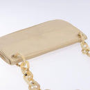 PRADA Chain Shoulder Bag Leather plastic Beige Silver Auth 137752-6