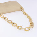 PRADA Chain Shoulder Bag Leather plastic Beige Silver Auth 137752-7