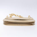 PRADA Chain Shoulder Bag Leather plastic Beige Silver Auth 137752-5