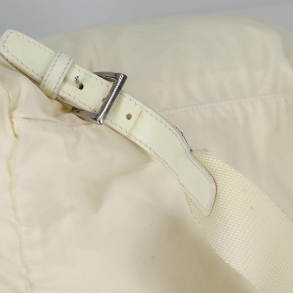 PRADA Backpack Nylon Cream Silver Auth 137765