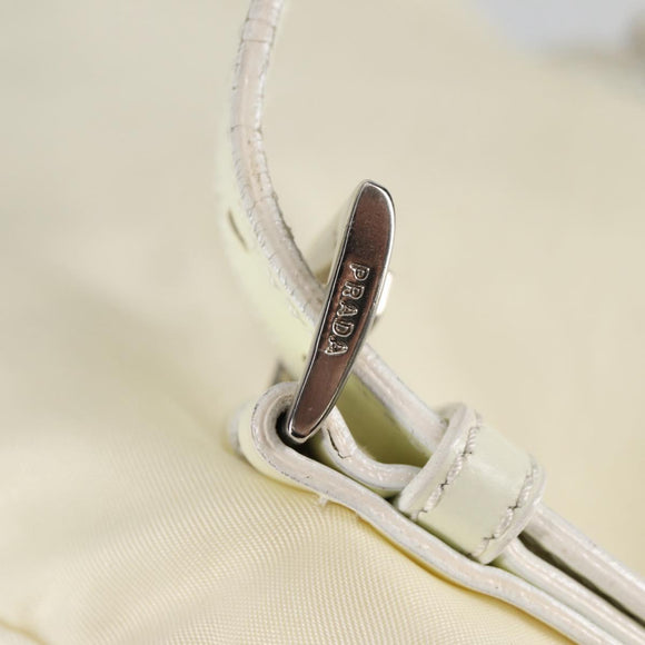 PRADA Backpack Nylon Cream Silver Auth 137765