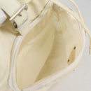 PRADA Backpack Nylon Cream Silver Auth 137765-20