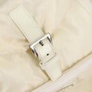 PRADA Backpack Nylon Cream Silver Auth 137765-22