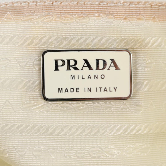 PRADA Backpack Nylon Cream Silver Auth 137765