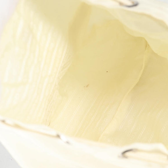 PRADA Backpack Nylon Cream Silver Auth 137765