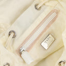 PRADA Backpack Nylon Cream Silver Auth 137765-28