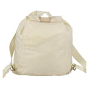 PRADA Backpack Nylon Cream Silver Auth 137765-3
