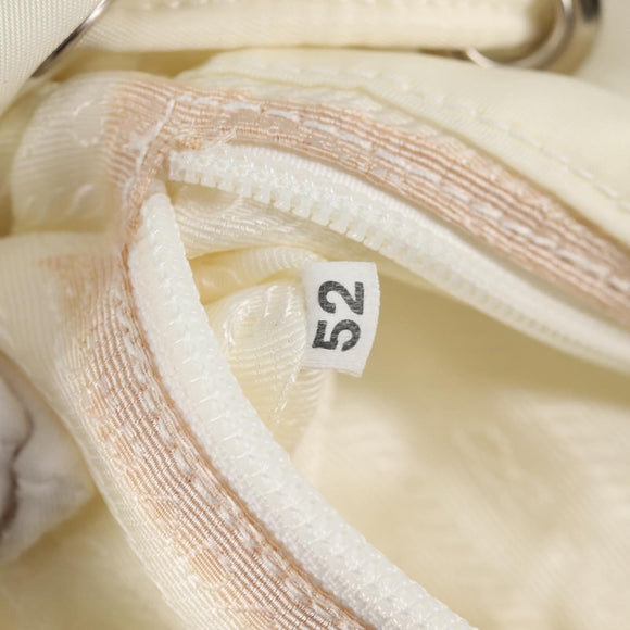 PRADA Backpack Nylon Cream Silver Auth 137765