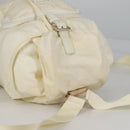 PRADA Backpack Nylon Cream Silver Auth 137765-6