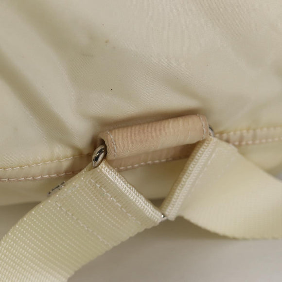 PRADA Backpack Nylon Cream Silver Auth 137765