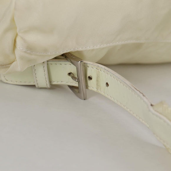 PRADA Backpack Nylon Cream Silver Auth 137765