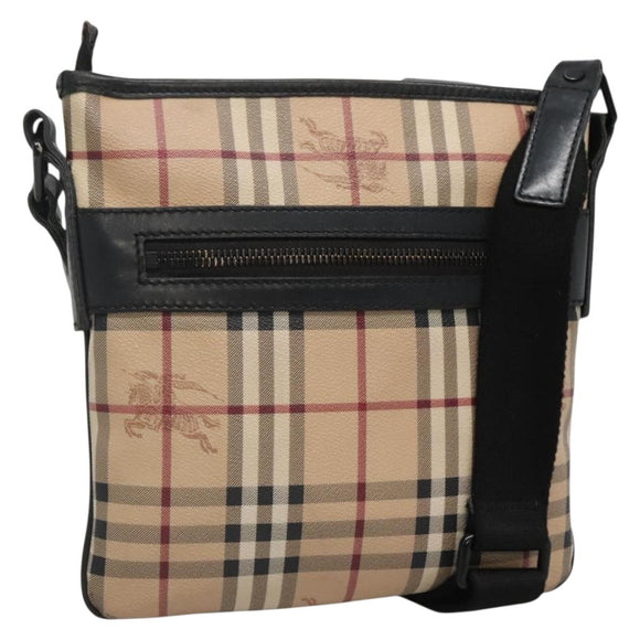 BURBERRY Nova Check Shoulder Bag PVC Beige Auth 137777