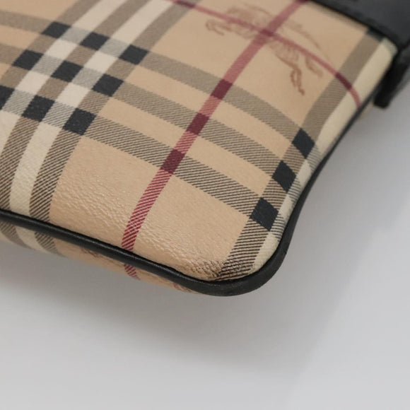 BURBERRY Nova Check Shoulder Bag PVC Beige Auth 137777