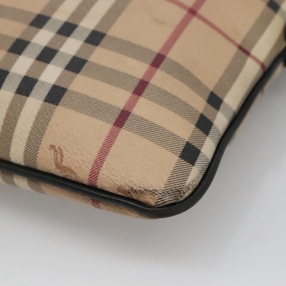 BURBERRY Nova Check Shoulder Bag PVC Beige Auth 137777