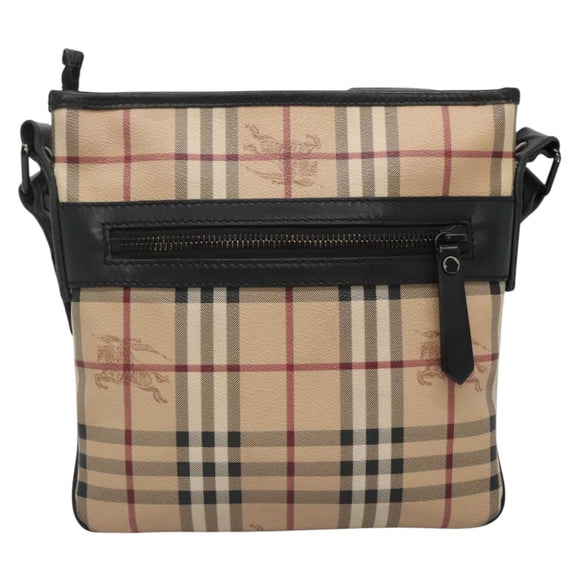 BURBERRY Nova Check Shoulder Bag PVC Beige Auth 137777