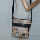 BURBERRY Nova Check Shoulder Bag PVC Beige Auth 137777-22