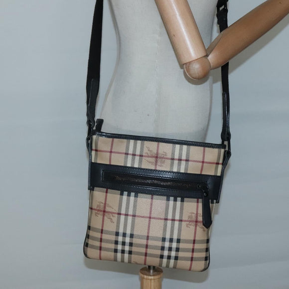 BURBERRY Nova Check Shoulder Bag PVC Beige Auth 137777
