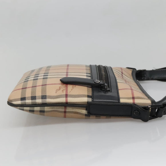 BURBERRY Nova Check Shoulder Bag PVC Beige Auth 137777