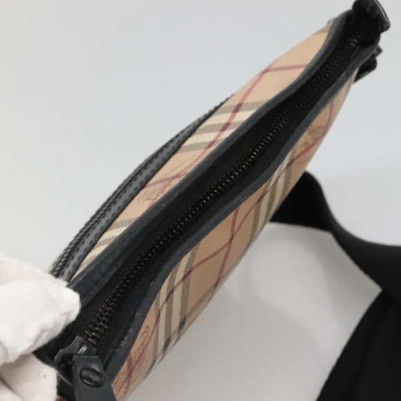 BURBERRY Nova Check Shoulder Bag PVC Beige Auth 137777