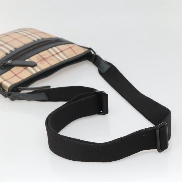 BURBERRY Nova Check Shoulder Bag PVC Beige Auth 137777