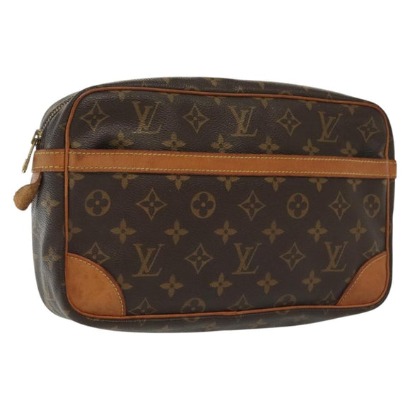 LOUIS VUITTON Monogram Compiegne 28 Clutch Bag M51845 LV Auth 137779
