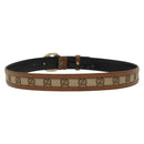 GUCCI GG Canvas Belt Leather 35.4"" Beige Gold 114874 Auth 137789-2