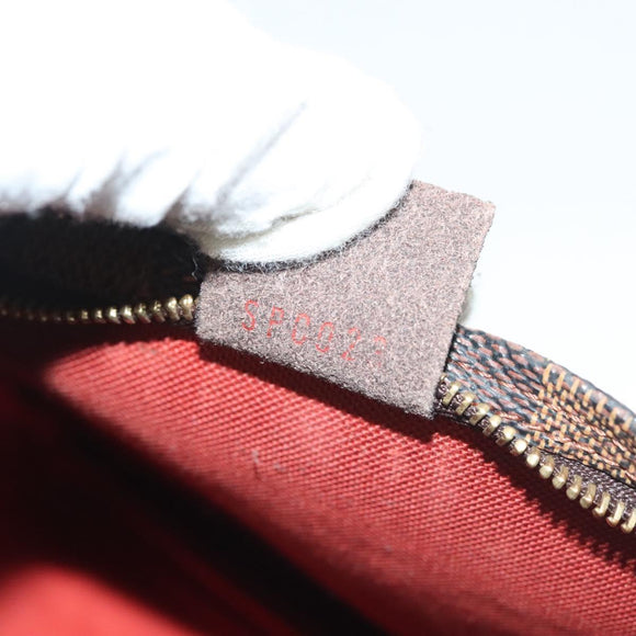 LOUIS VUITTON Damier Ebene Trousse Makeup Pouch N51982 LV Auth 137790