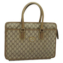 GUCCI GG Supreme Hand Bag PVC Vintage Beige Gold Auth 137795-1