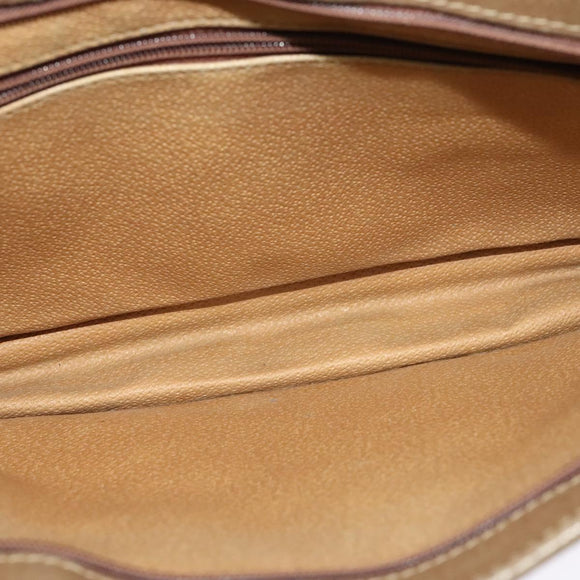 GUCCI GG Supreme Hand Bag PVC Vintage Beige Gold Auth 137795