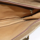 GUCCI GG Supreme Hand Bag PVC Vintage Beige Gold Auth 137795-18