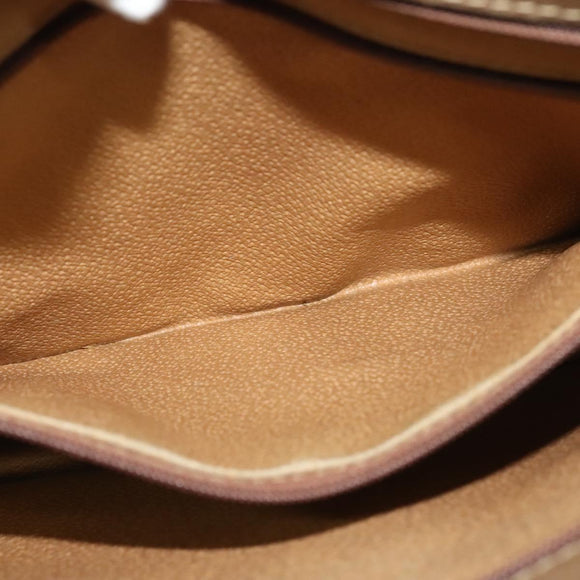 GUCCI GG Supreme Hand Bag PVC Vintage Beige Gold Auth 137795