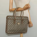 GUCCI GG Supreme Hand Bag PVC Vintage Beige Gold Auth 137795-21