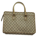 GUCCI GG Supreme Hand Bag PVC Vintage Beige Gold Auth 137795-2
