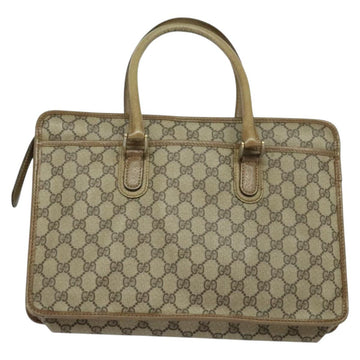 GUCCI GG Supreme Hand Bag PVC Vintage Beige Gold Auth 137795 - 0