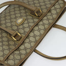 GUCCI GG Supreme Hand Bag PVC Vintage Beige Gold Auth 137795-6