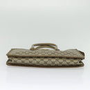 GUCCI GG Supreme Hand Bag PVC Vintage Beige Gold Auth 137795-5