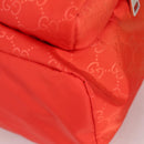 GUCCI GG Canvas Backpack Nylon Orange Silver 406361 Auth 137809-12