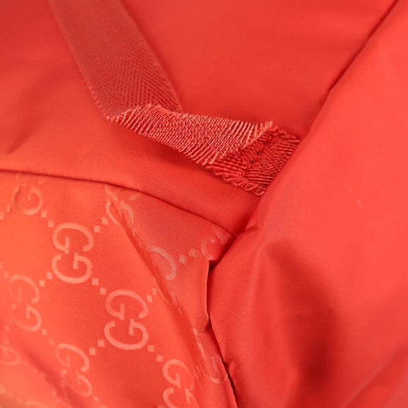 GUCCI GG Canvas Backpack Nylon Orange Silver 406361 Auth 137809