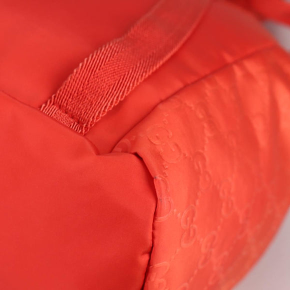 GUCCI GG Canvas Backpack Nylon Orange Silver 406361 Auth 137809