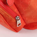 GUCCI GG Canvas Backpack Nylon Orange Silver 406361 Auth 137809-15
