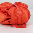 GUCCI GG Canvas Backpack Nylon Orange Silver 406361 Auth 137809-6